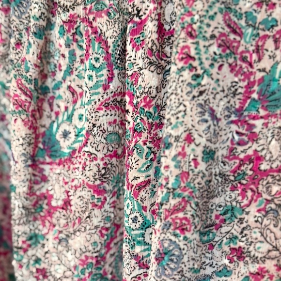 Madison d’ Amelie Anthropologie Floral Paisley Smocked Blouse Top- Size Small - Picture 7 of 7